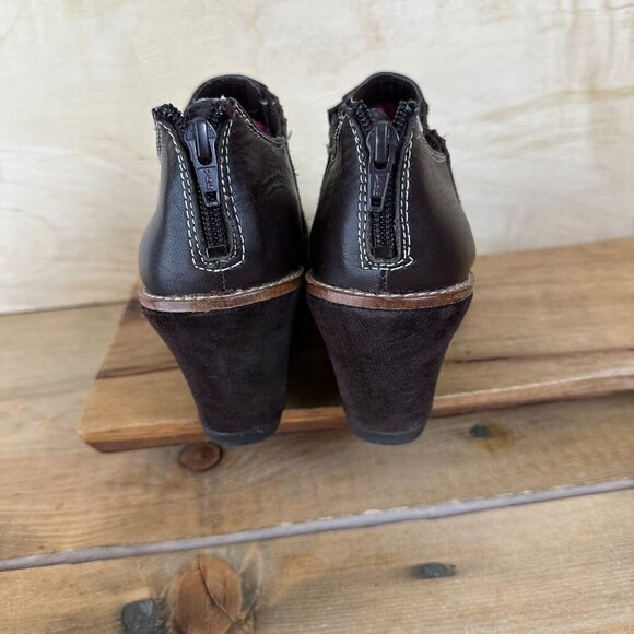 Hush Puppies‎ Leather Wedge Booties Boots Brown 10 Women's - Picture 2 of 7
